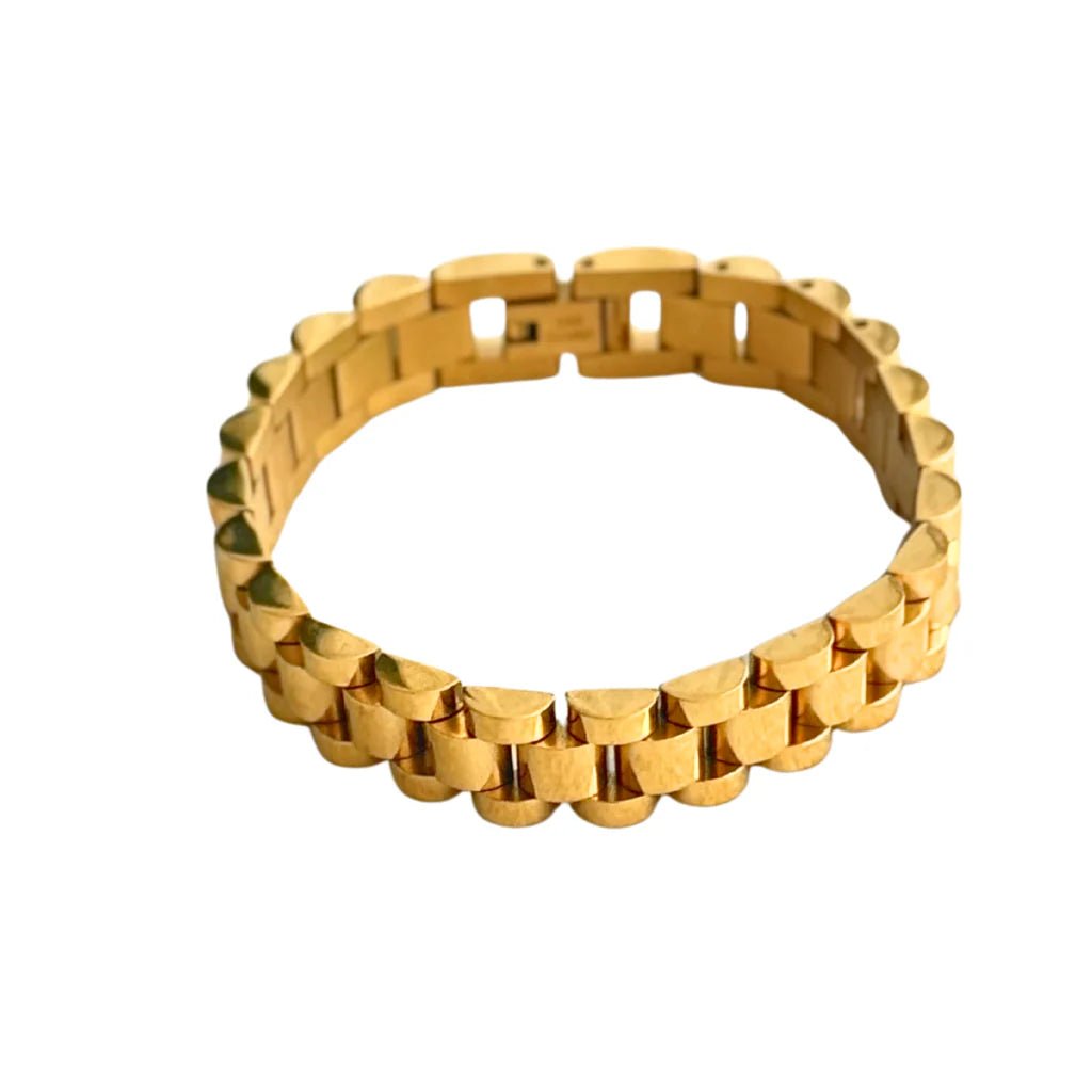 Gold 10mm 7" Watch Band Bracelet