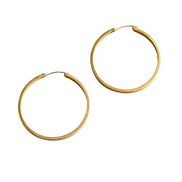 Gold 2" Lever Back Hoop