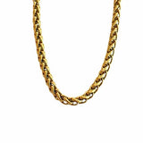 Gold 6mm Gold Wheat Chain 16"