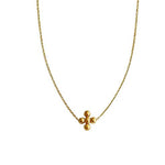 Gold Bead Cross Necklace