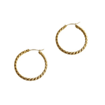 Gold Braided Chain Hoop