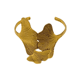 Gold Center Ginkgo Leaf Cuff