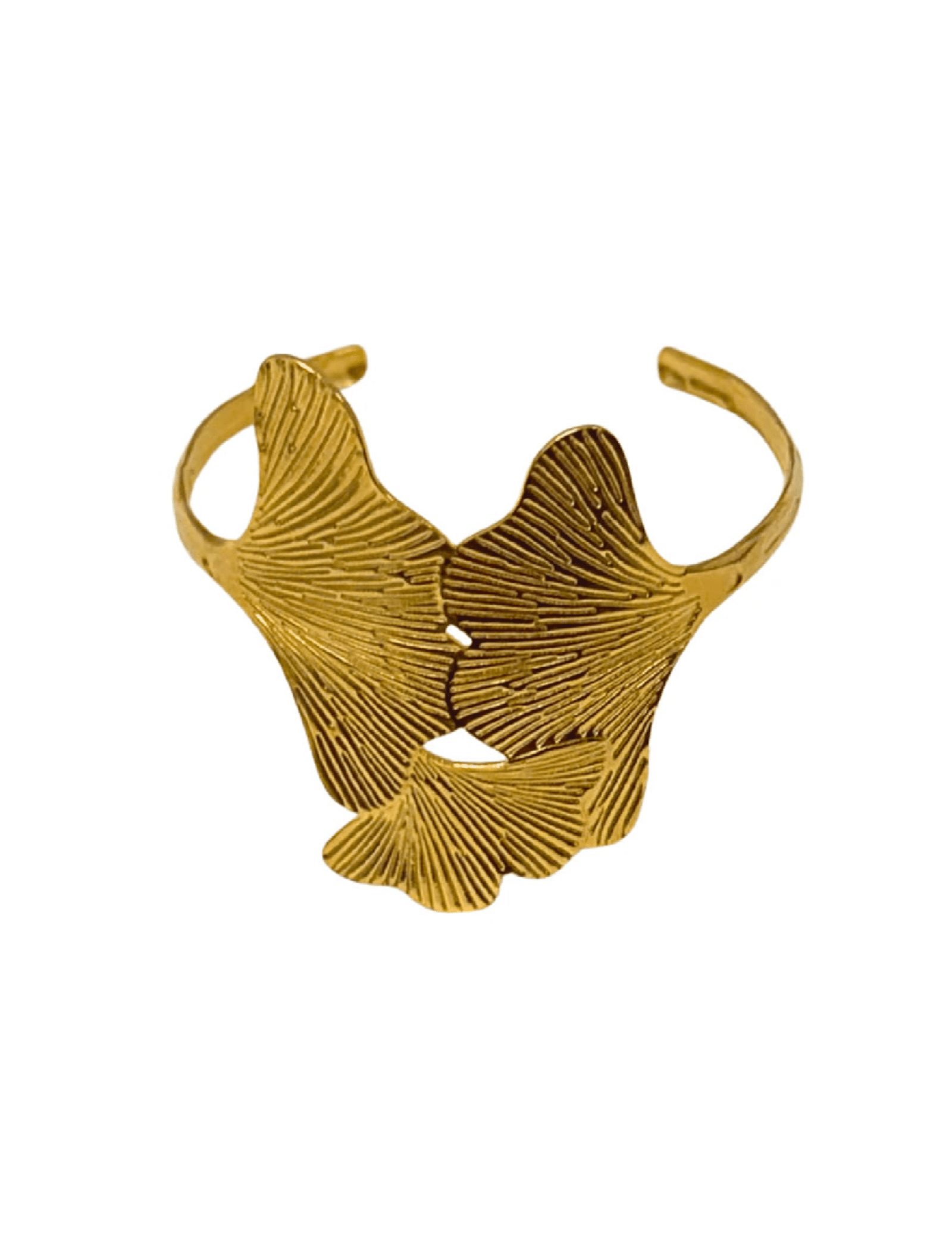 Gold Center Ginkgo Leaf Cuff