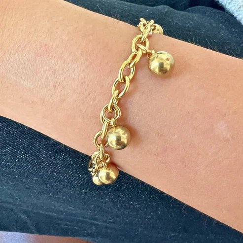 Gold Chain Bracelet with Gold Balls