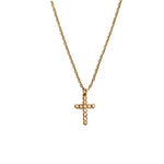 Gold Cross Necklace with Cubic Zirconia