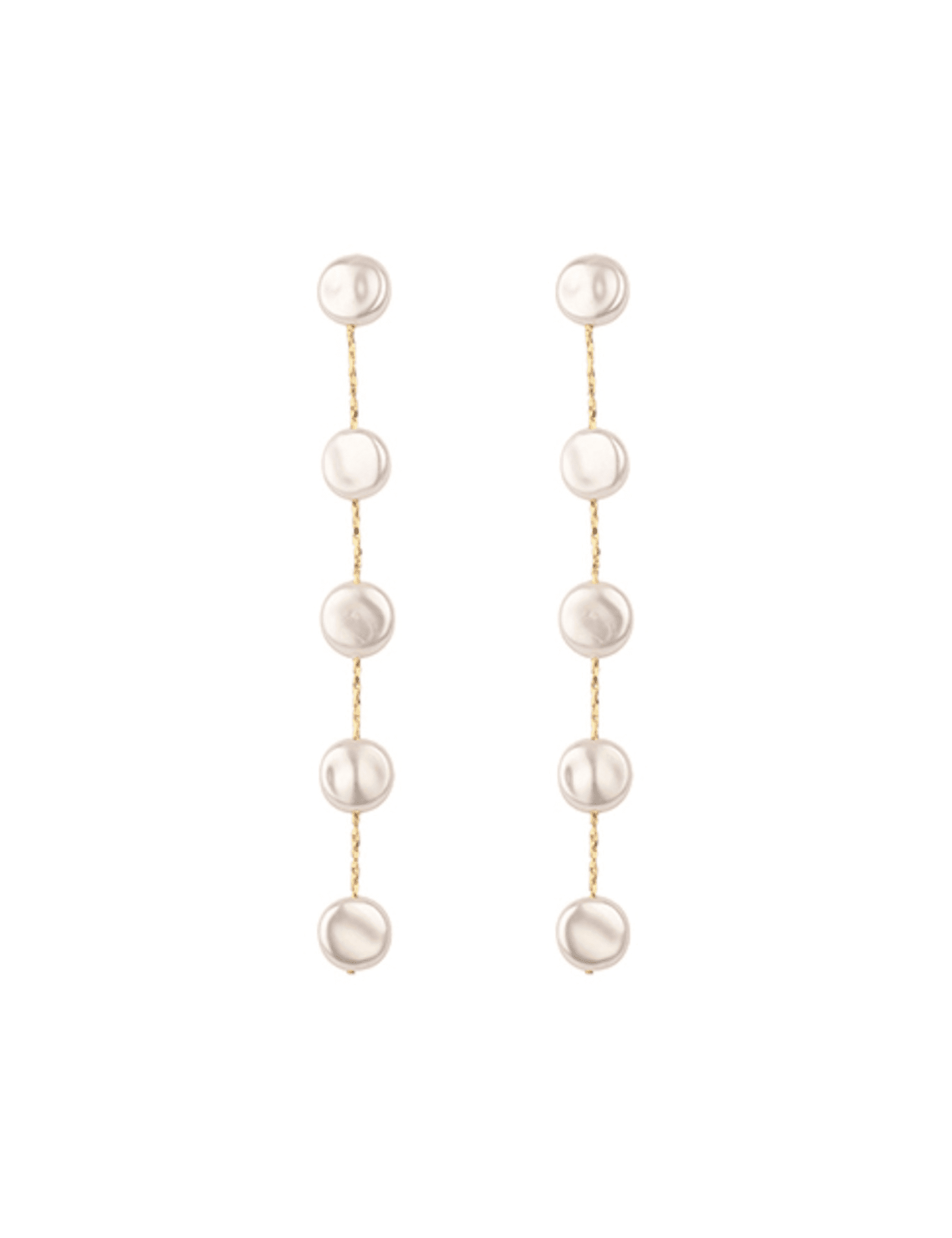 Gold Dipped Pearl Drop Earrings