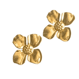 Gold Flower Statement Earring
