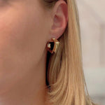 Gold Geometric C - Hoop