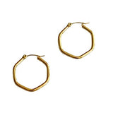 Gold Hexagon Hoop
