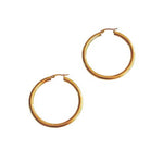 Gold Lever Back Tube Hoop - 1.5"