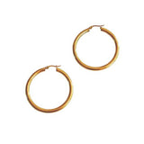 Gold Lever Back Tube Hoop - 1.5"