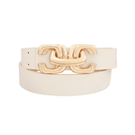 Gold Link Belt - Cream