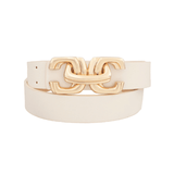 Gold Link Belt - Cream
