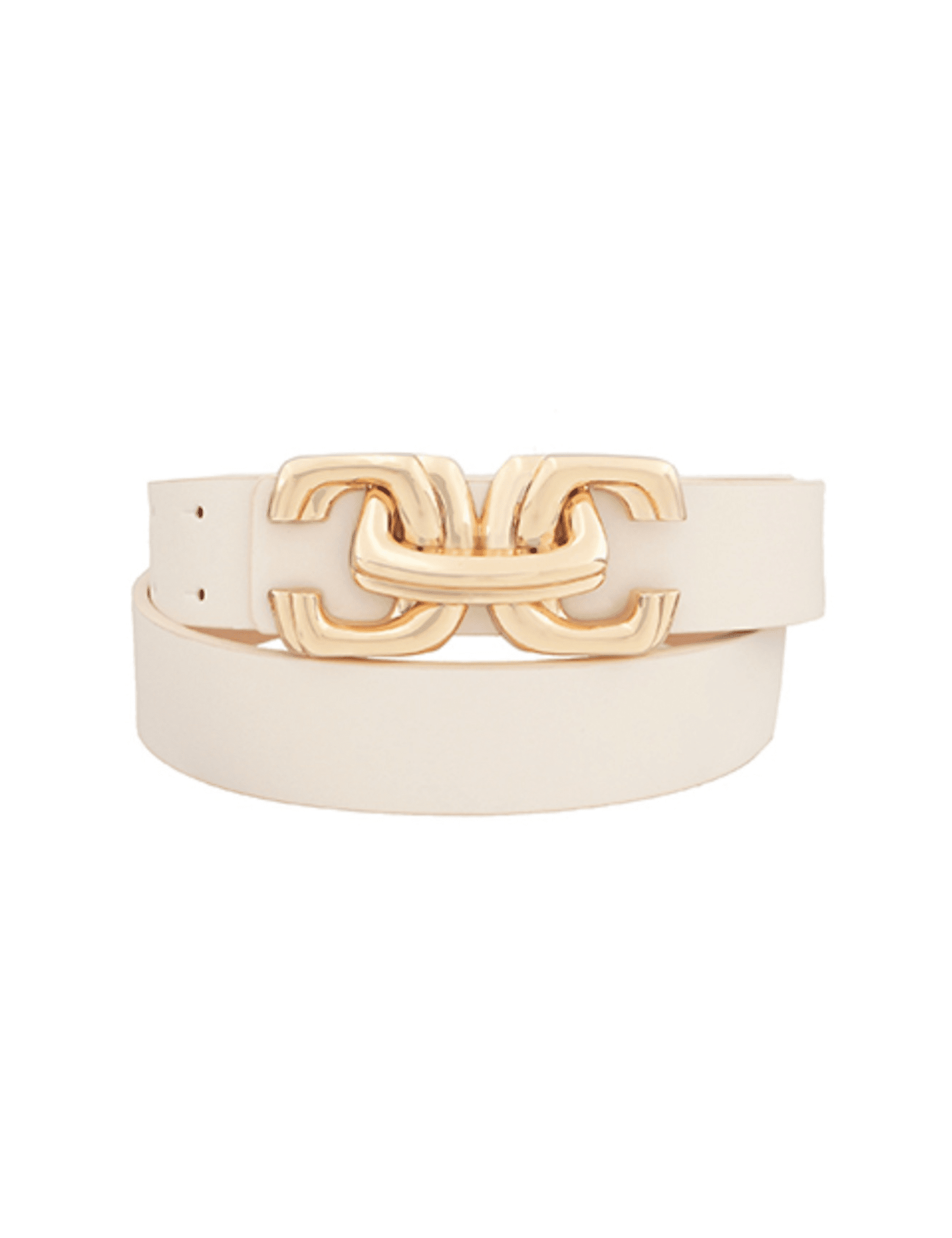 Gold Link Belt - Cream