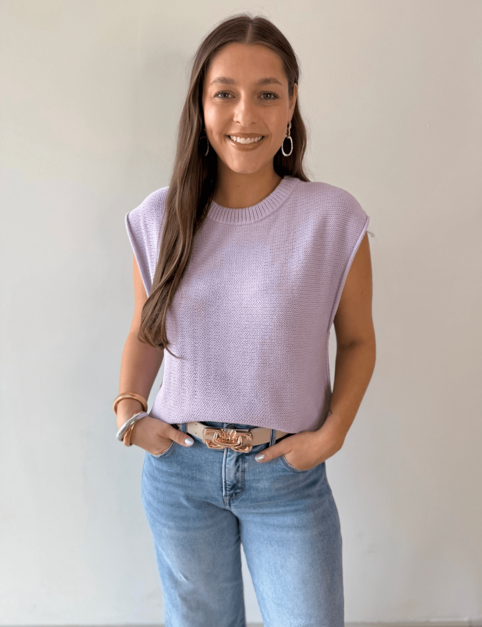 Gold Link Belt - Cream