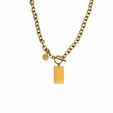Gold Link Chain with Gold Charms