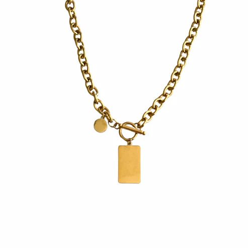 Gold Link Chain with Gold Charms