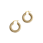 Gold Medium Pavé Hoop