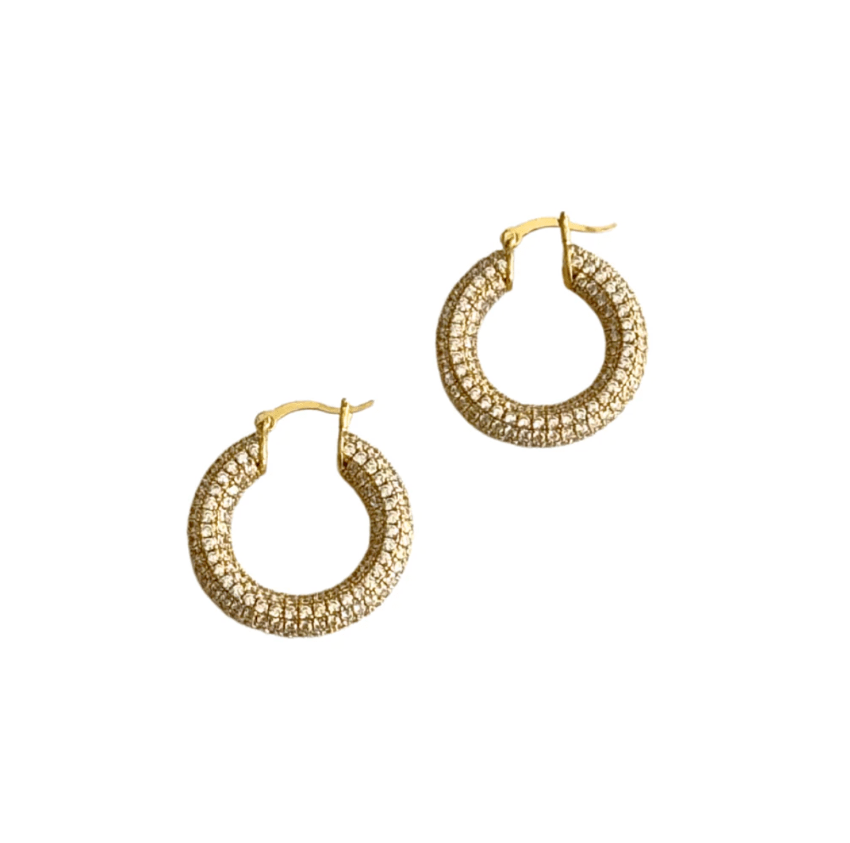 Gold Medium Pavé Hoop