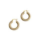 Gold Medium Pavé Hoop