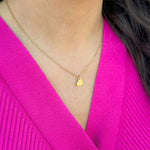 Gold Necklace with Single Heart Charm