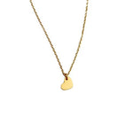 Gold Necklace with Single Heart Charm