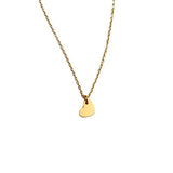 Gold Necklace with Single Heart Charm