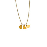 Gold Necklace with Three Heart Charms