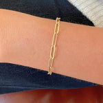 Gold Paperclip Bracelet - 7"
