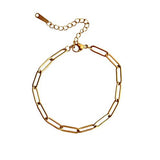 Gold Paperclip Bracelet - 7"