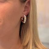 Gold & Pearl Geometric C - Hoop