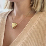 Gold Puff Heart Necklace
