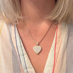 Gold Rope Chain with Pavé Heart Pendant