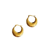 Gold Smooth Crescent Hoop