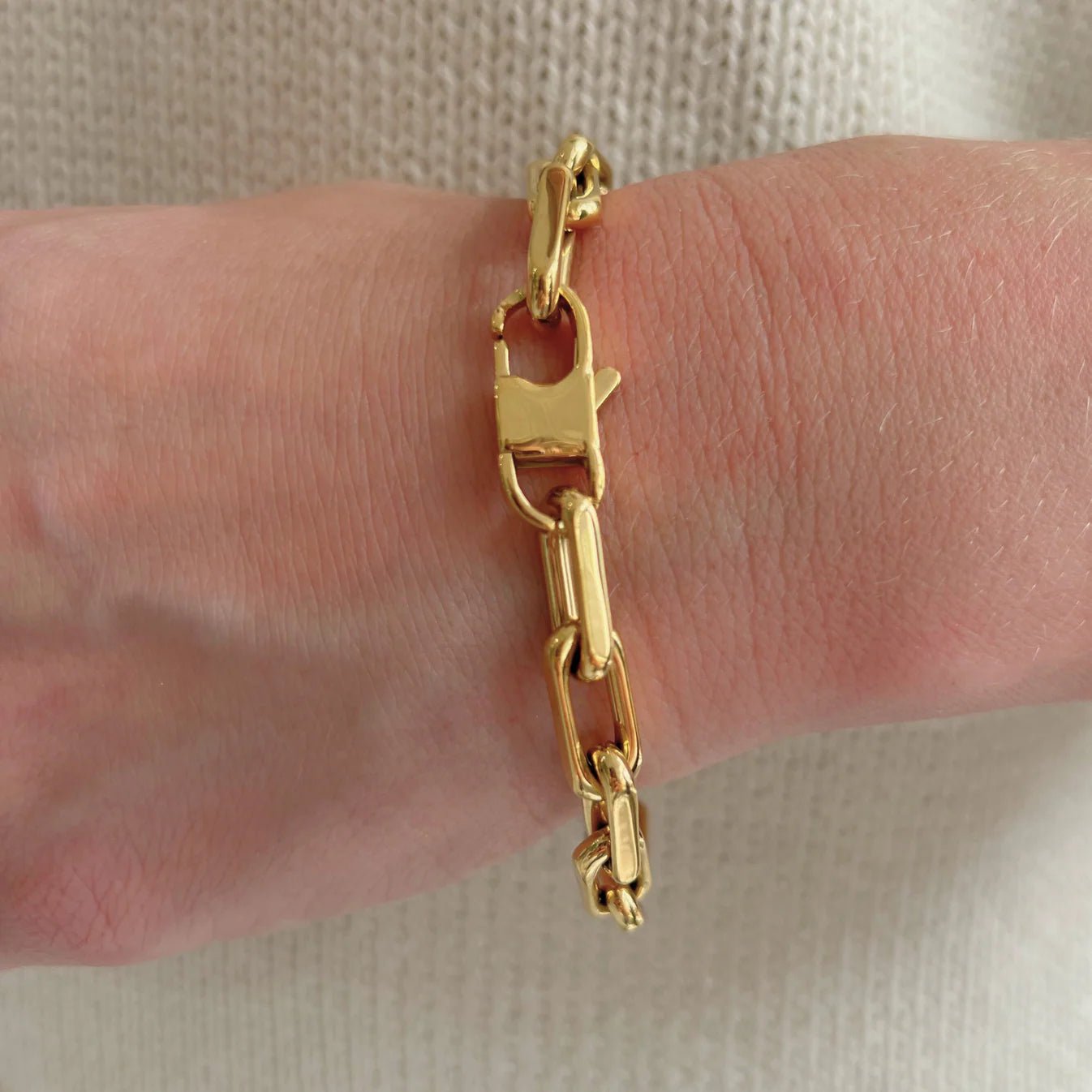 Gold Thick Link Bracelet - 7.5"