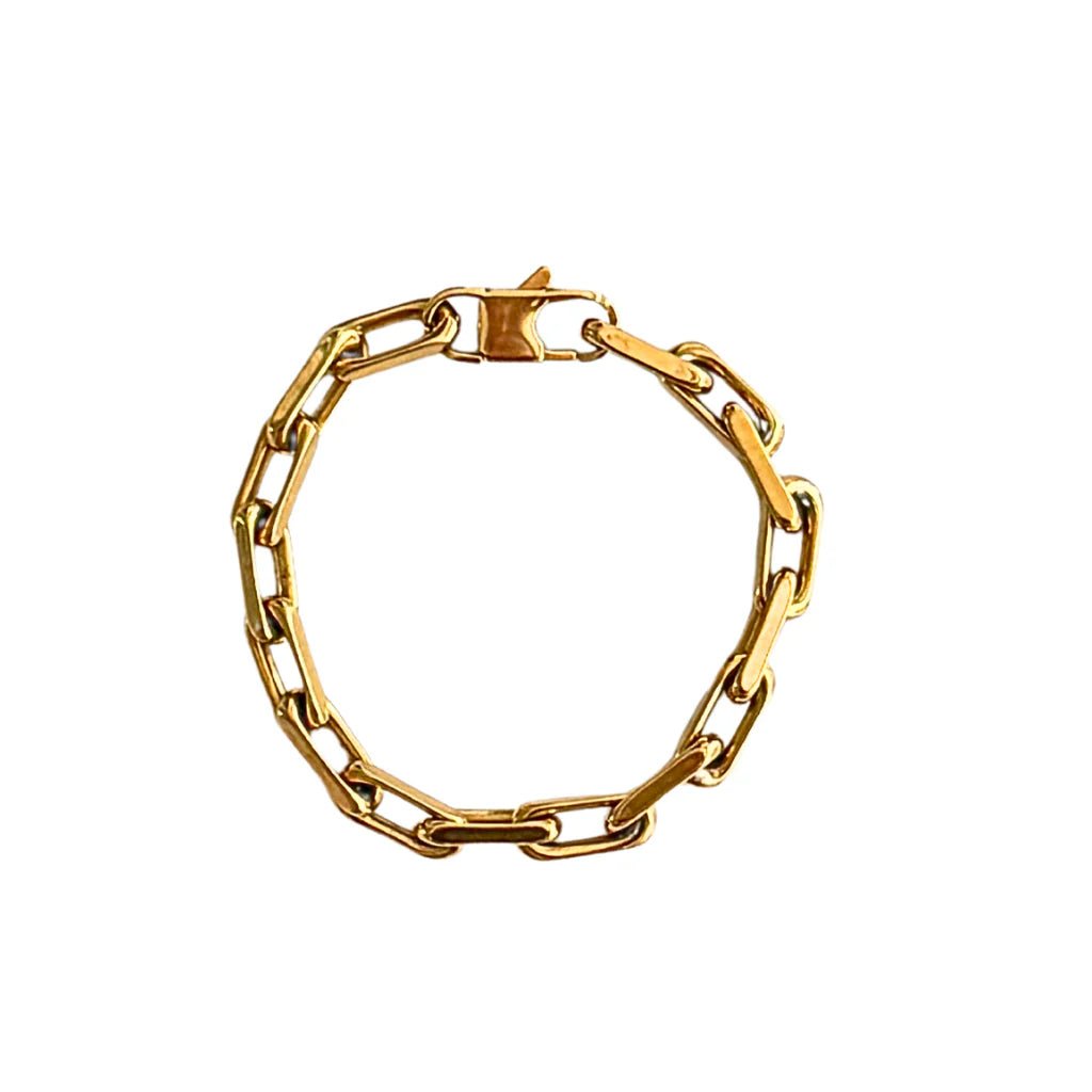 Gold Thick Link Bracelet - 7.5"