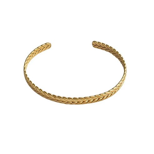 Gold Thin Wheat Cuff