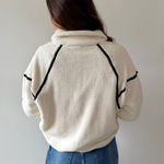 Half Zip Fleece Sweatshirt - Ivory
