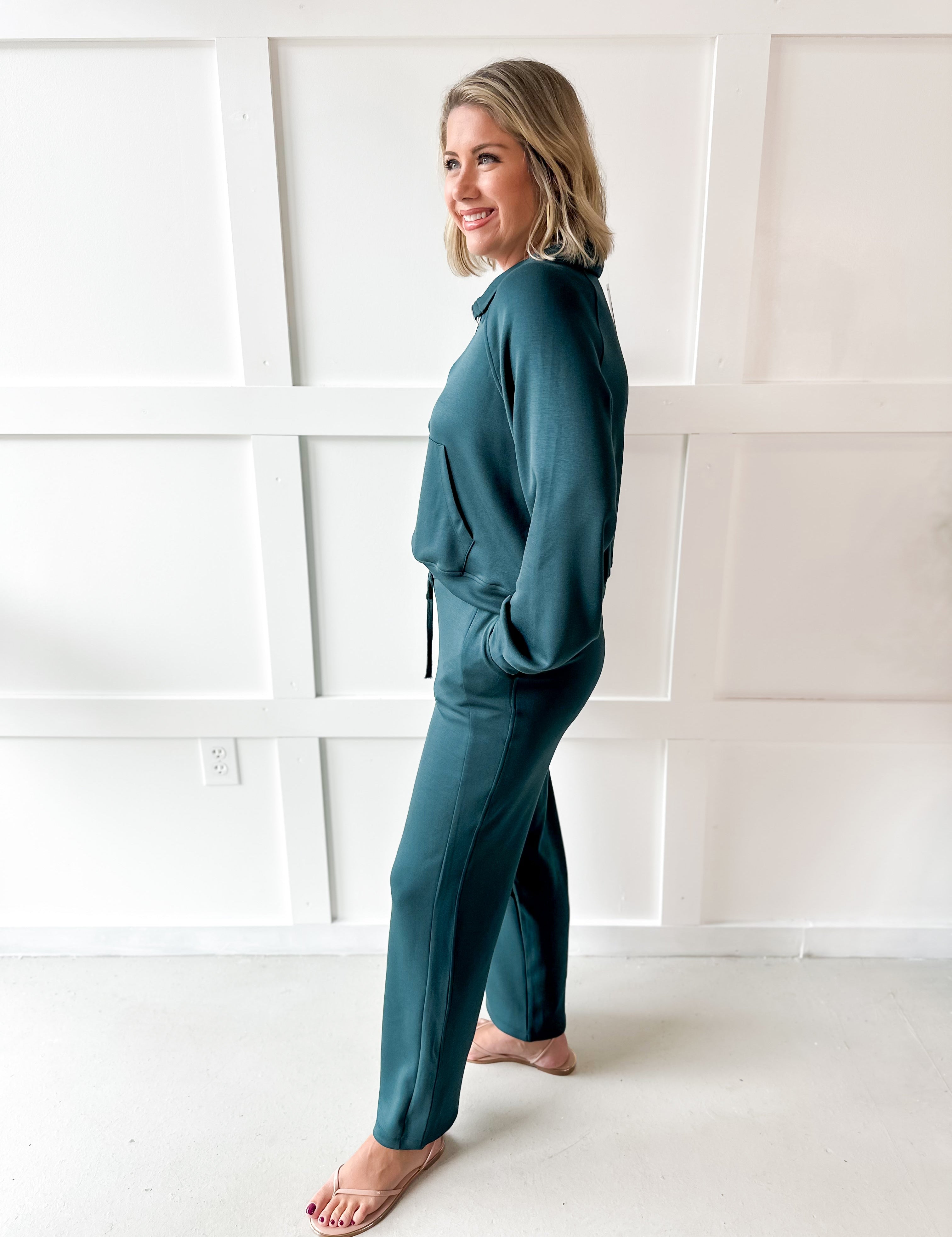 Half-zip Pullover & Pant Set - Green