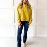 Half Zip Turtleneck Sweater - Lime