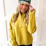 Half Zip Turtleneck Sweater - Lime