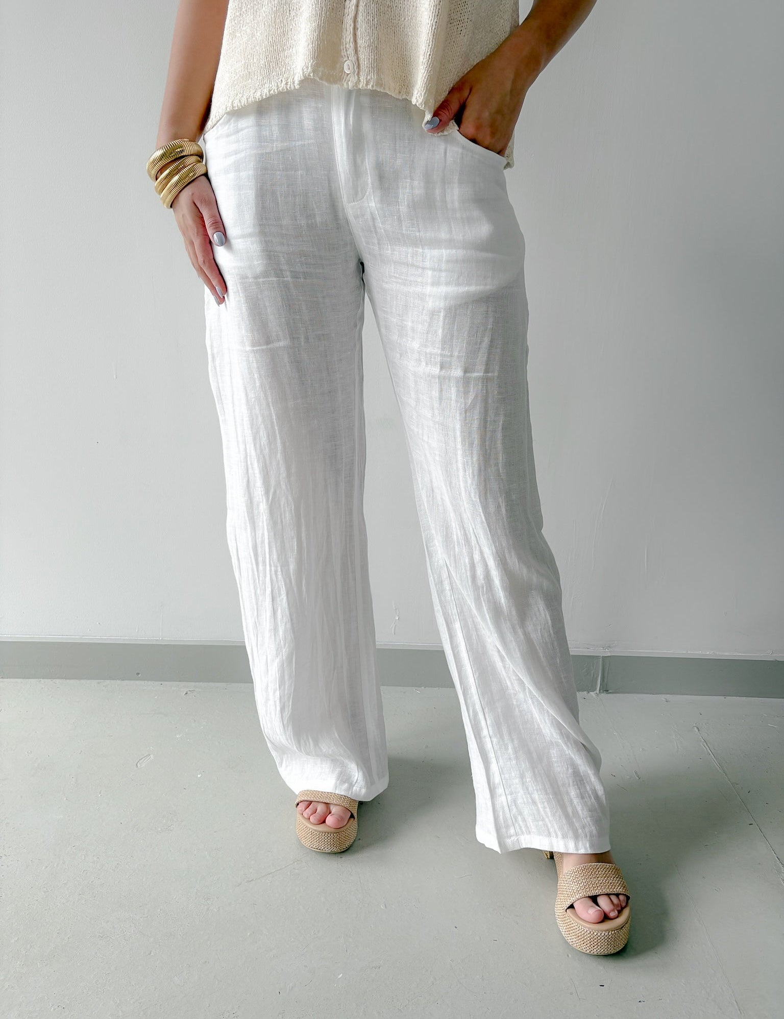 Hallie Classic White Pants