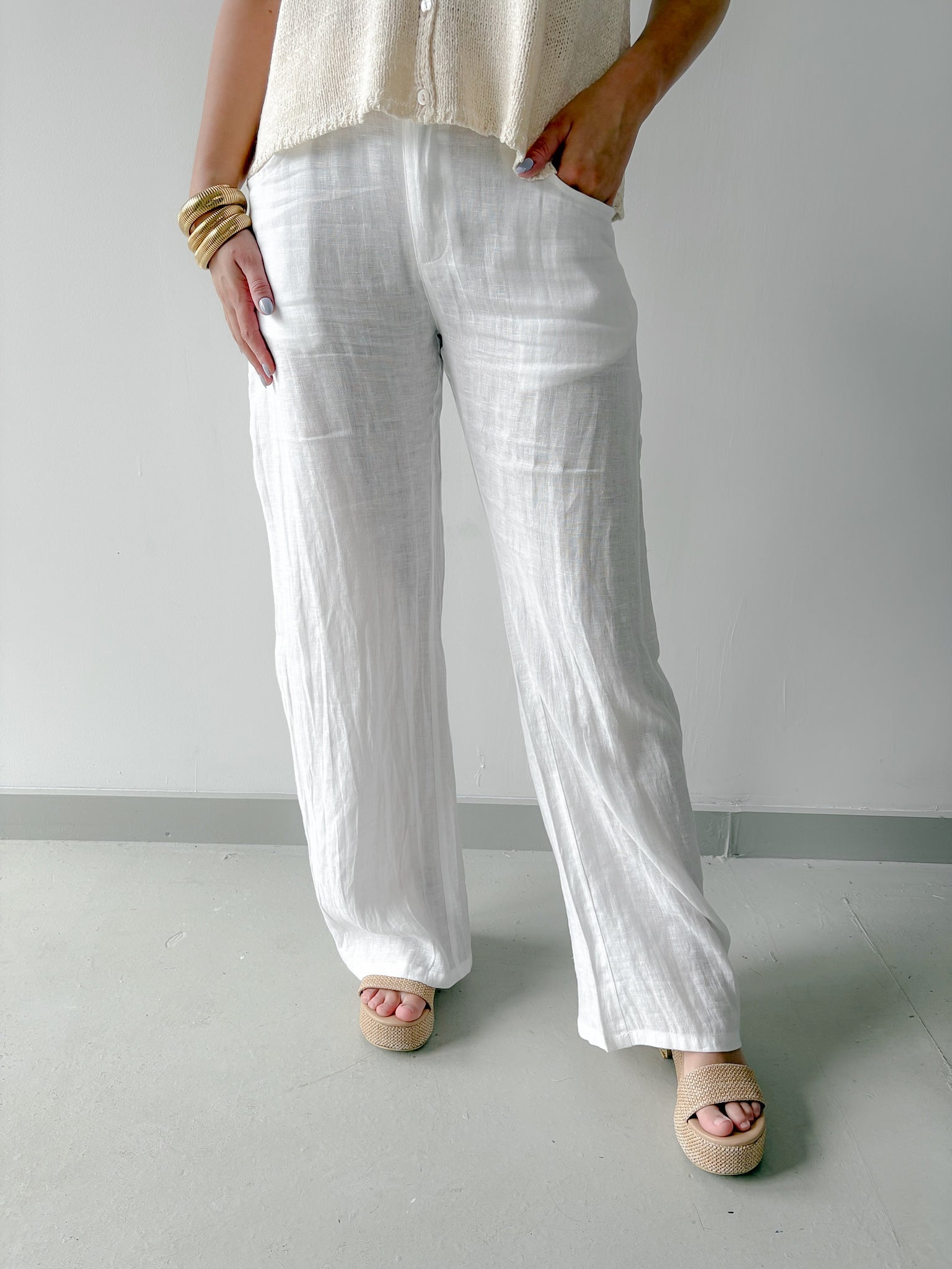 Hallie Classic White Pants