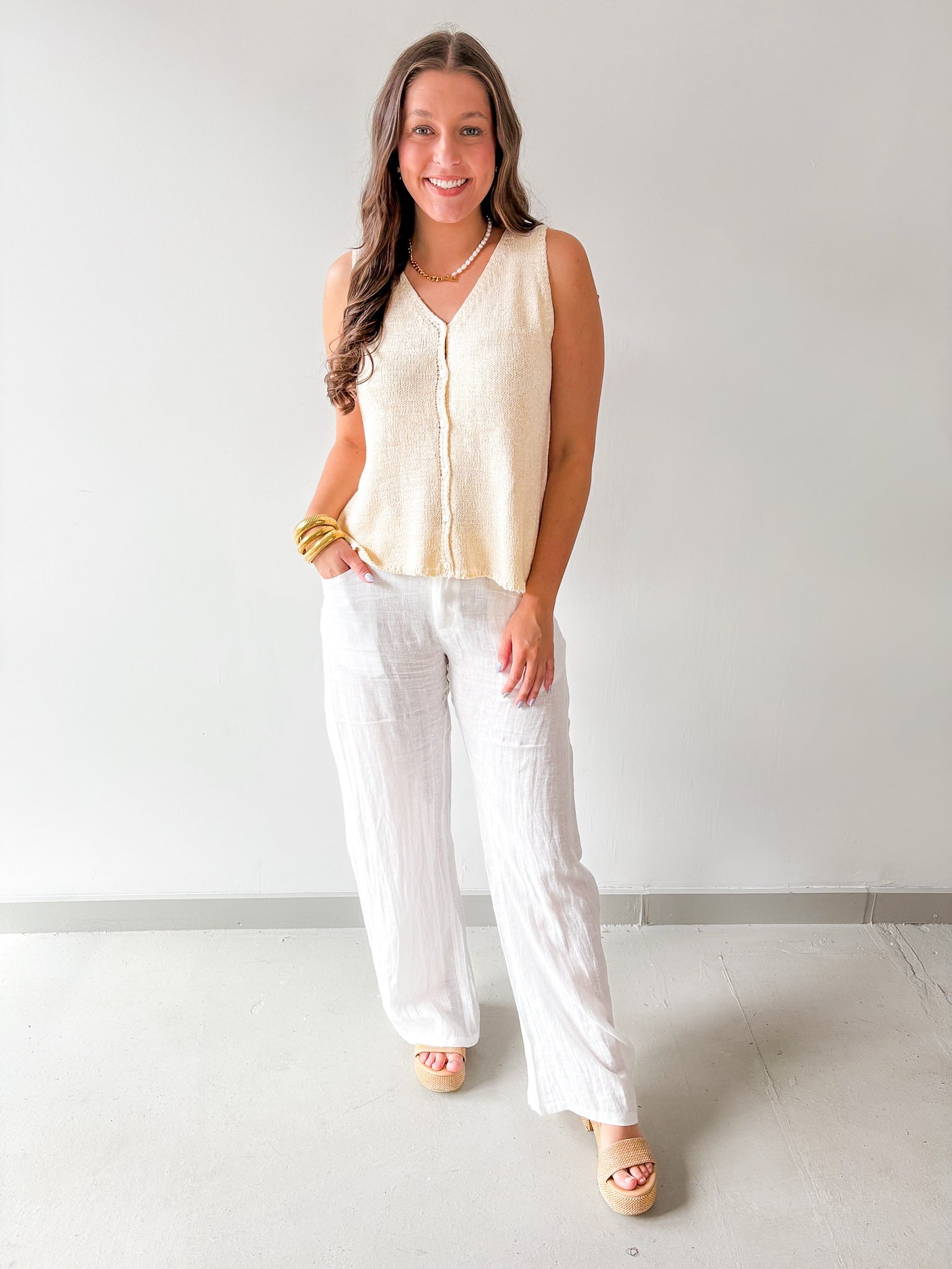 Hallie Classic White Pants