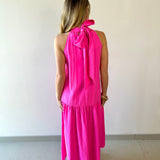 HalterNeck Midi Dress - Pink