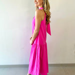 HalterNeck Midi Dress - Pink
