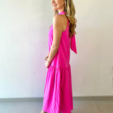HalterNeck Midi Dress - Pink