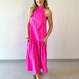 HalterNeck Midi Dress - Pink