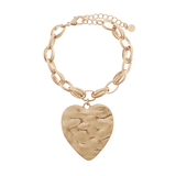 Hammered Heart Charm Bracelet
