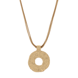 Hammered Ring Pendant Necklace